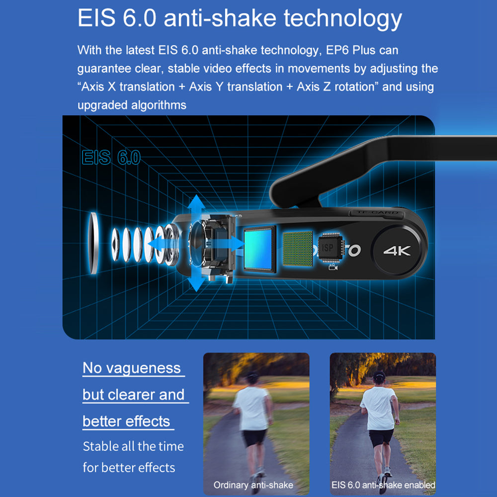 ORDRO EP6PLUS 4K 30FPS Wearable Video Camera Anti-Shake Head Mounted Camcorder ORDRO EP6PLUS 4K 30FPS Wearable Video Camera Anti-Shake Head Mounted Camcorder